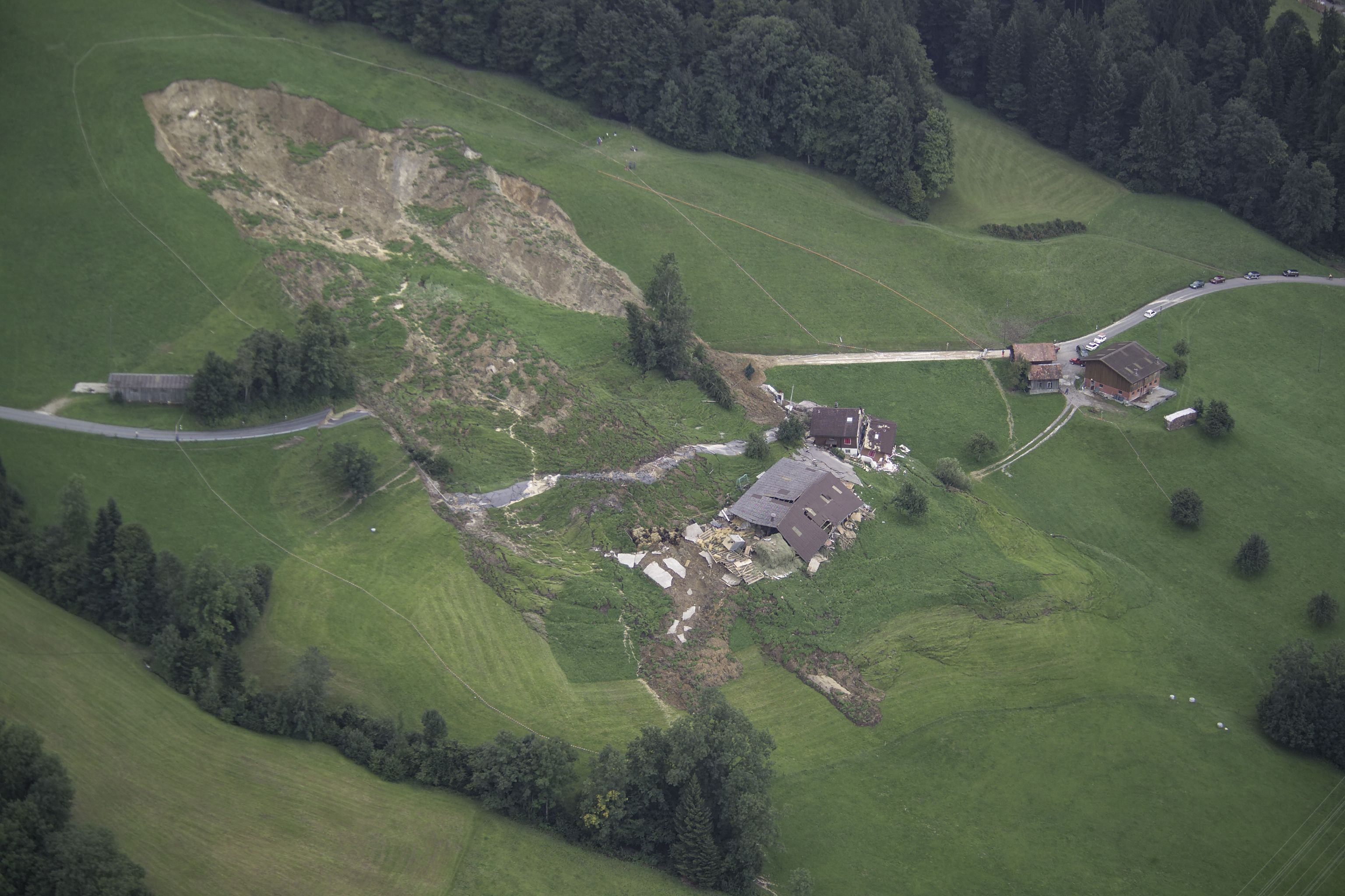 Entlebuch, Rutschung Feldweid, Unwetter